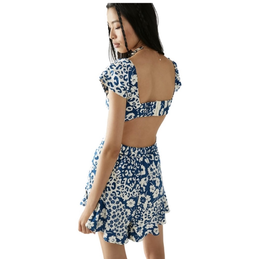 Free People Vallis Romper in Ivory Combo Large, NWT